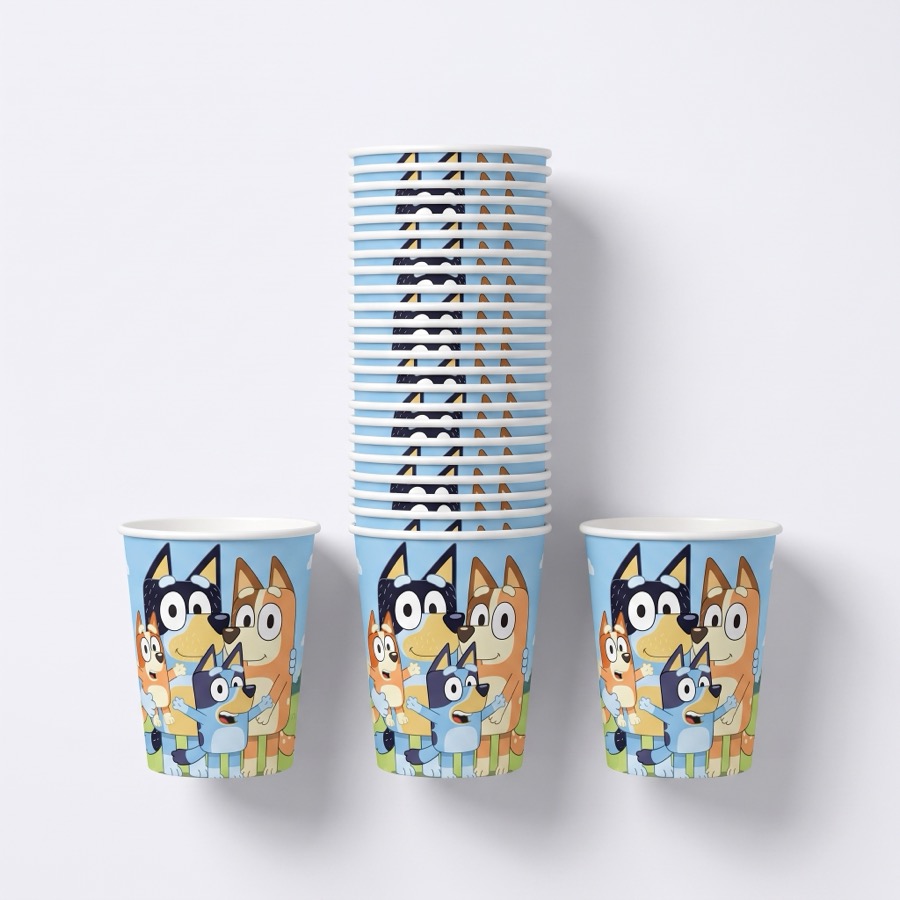 Bluey themed party cups, in stock in store