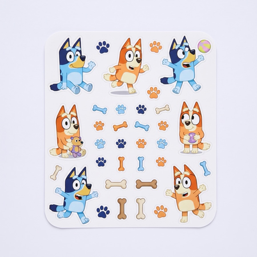 Bluey sticker sheet, in stock in store