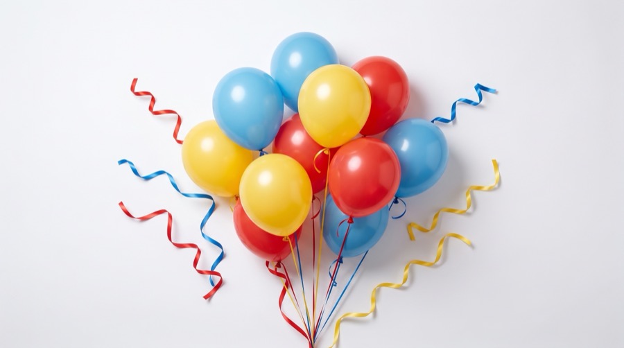 Colorful balloon bouquets and arrangements in assorted colors and styles