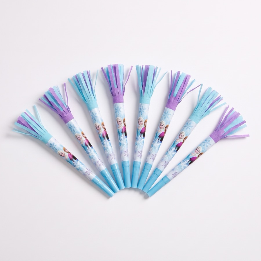 Frozen party blowouts and noisemakers, in stock in store