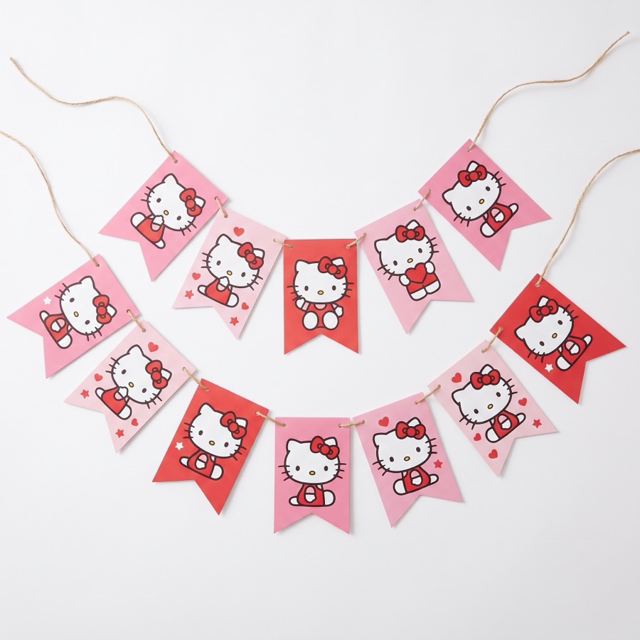 Hello Kitty birthday banner and garland, in stock in store