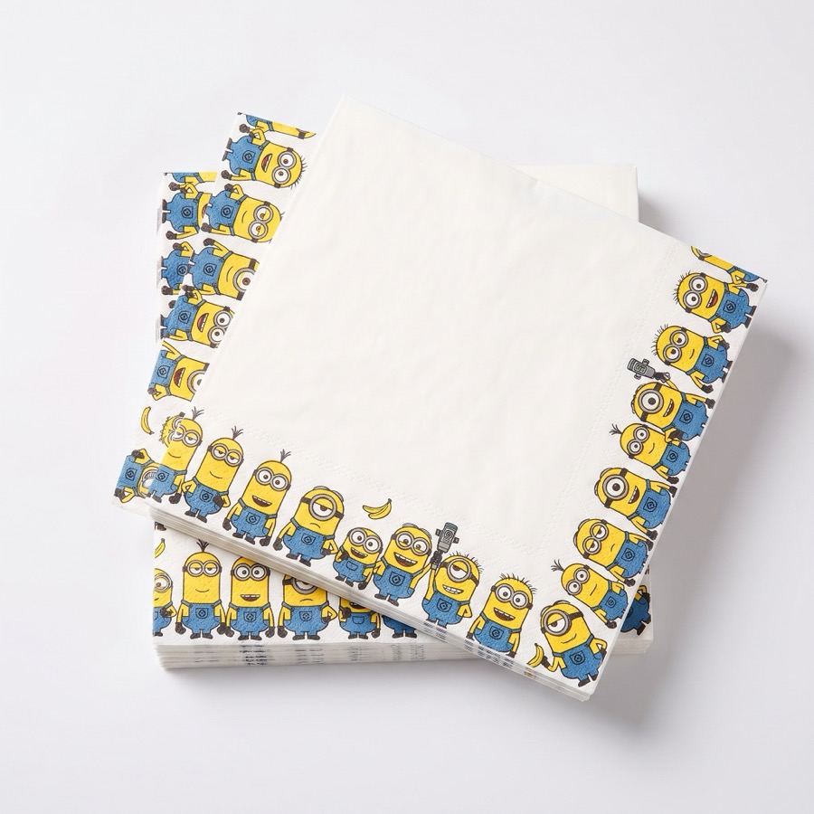 Minions themed party napkins, in stock in store
