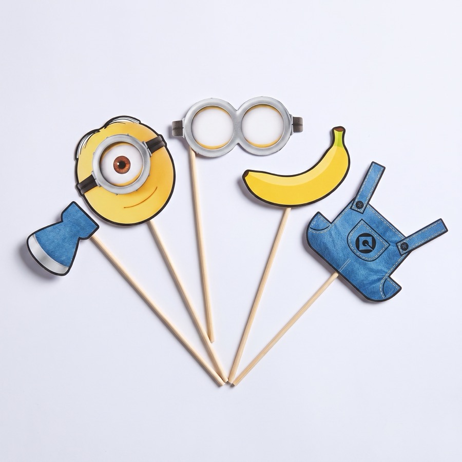 Minions photo booth props, in stock in store