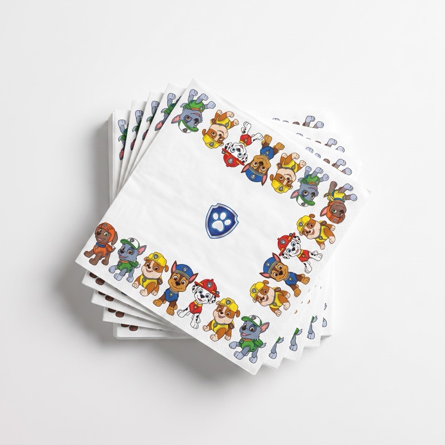 Paw Patrol themed party napkins, in stock in store