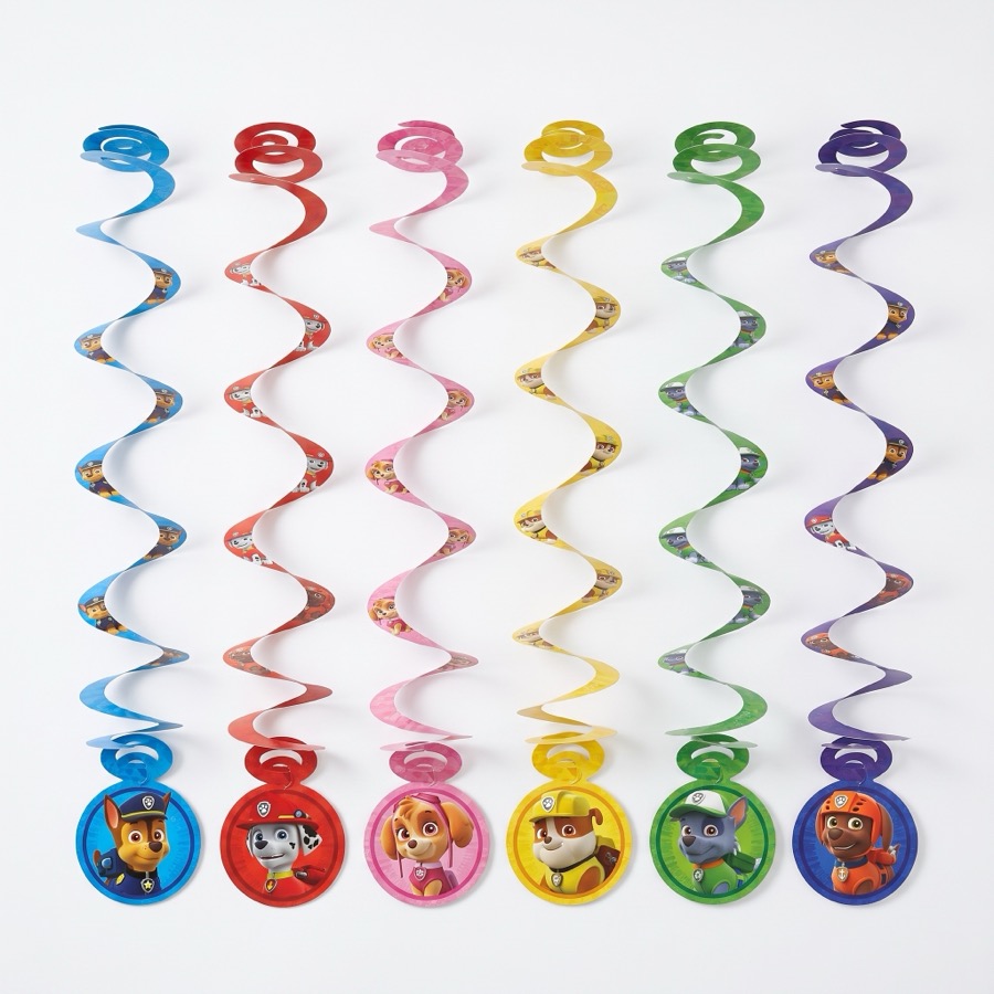 Paw Patrol hanging swirl decorations, in stock in store
