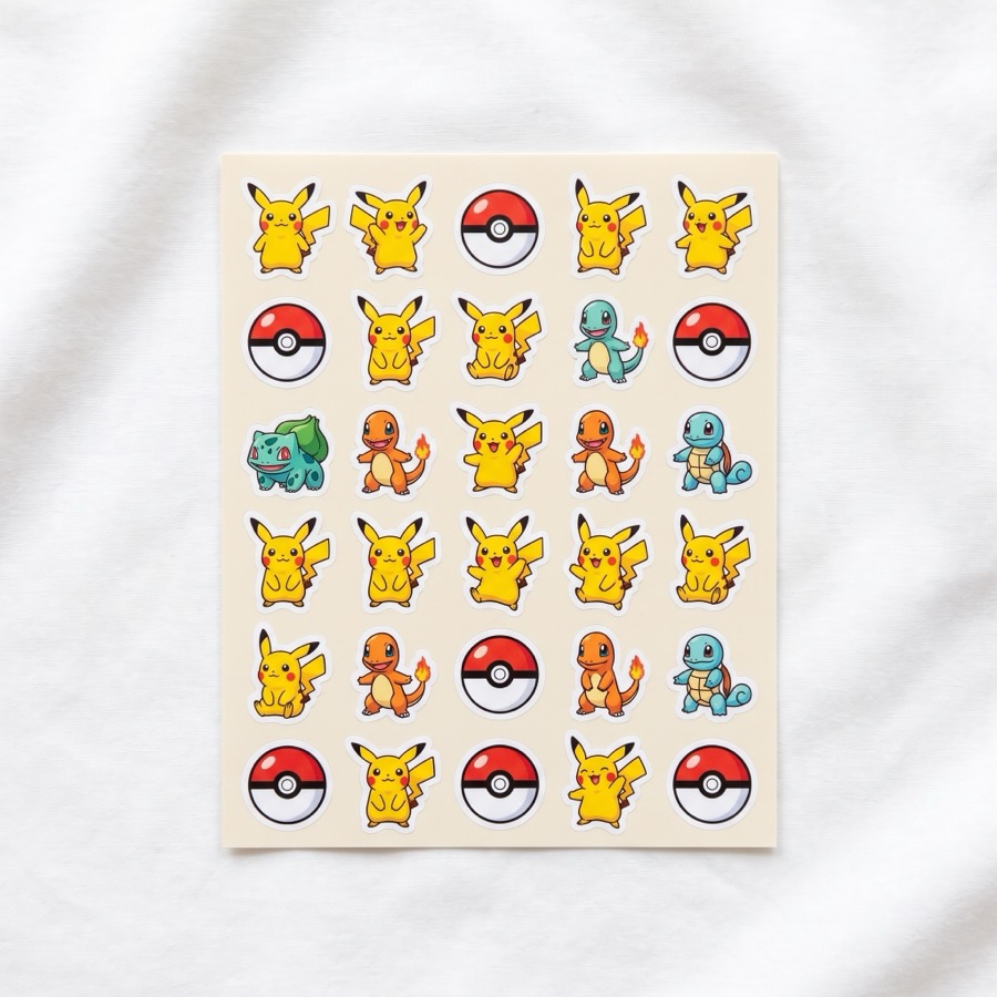 Pokémon sticker sheet, in stock in store