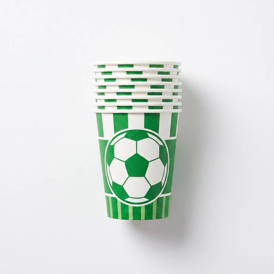 Soccer themed party cups, in stock in store