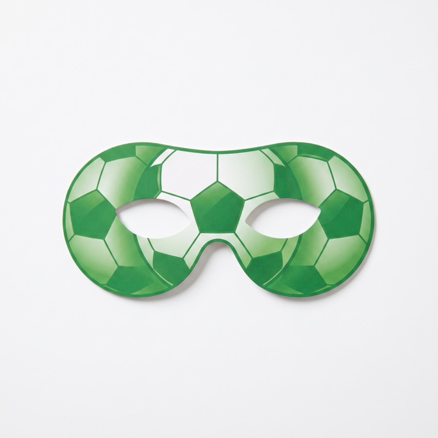 Soccer die-cut party mask, in stock in store