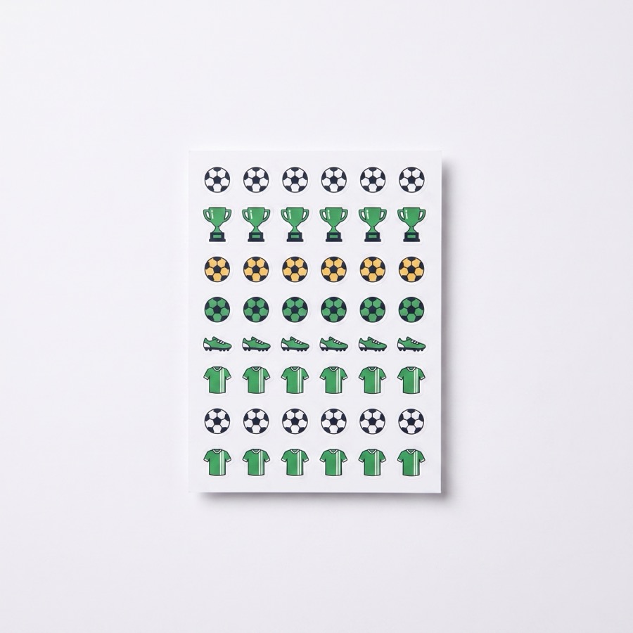 Soccer sticker sheet, in stock in store