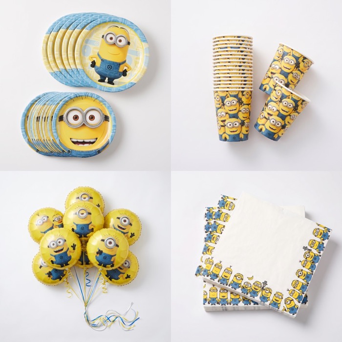 Minions themed balloons, plates, cups and napkins, in stock in store
